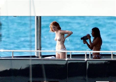 Model Lily Cole Nude Tits On A Yacht In St Barts Scandal Planet