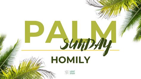 Homily Palm Sunday April 5 2020 Youtube