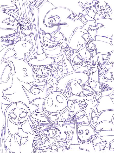 Nightmare Before Christmas Characters Coloring Pages - Coloring Home