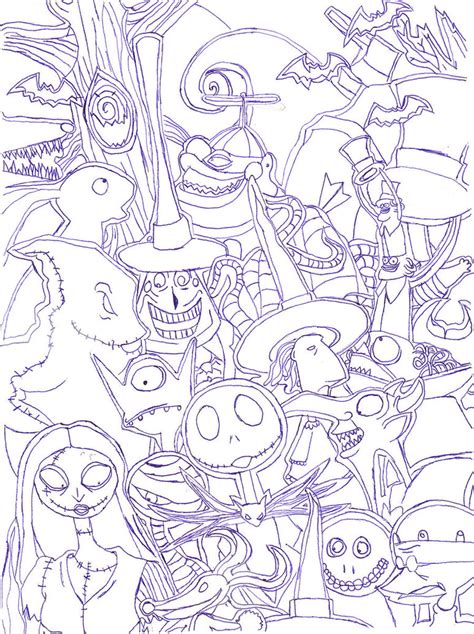 Nightmare Before Christmas Characters Coloring Pages Coloring Home