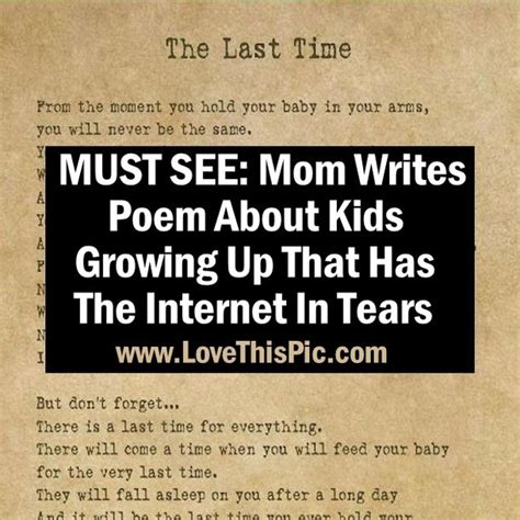 Must See Mom Writes Poem About Kids Growing Up That Has