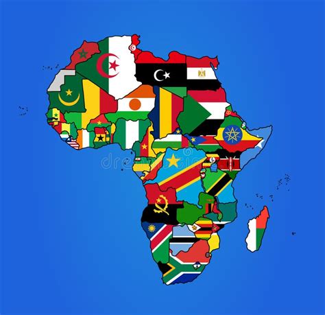Mapa De La Bandera De África Ilustración Del Vector Ilustración De Correspondencia Naturalice