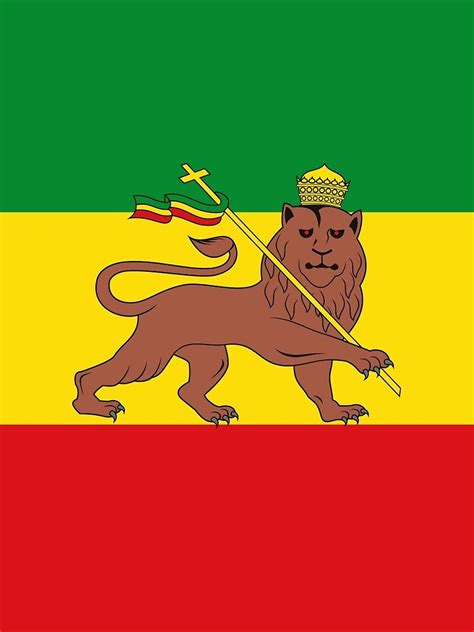 "Custom Rastafarian Flag of Ethiopia Lion of Judah" T-shirt by