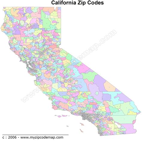 California Map With Zip Codes Gambaran