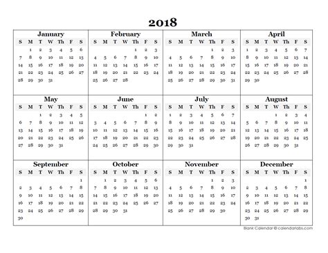 2018 Calendar Printable Blank Images And Photos Finder