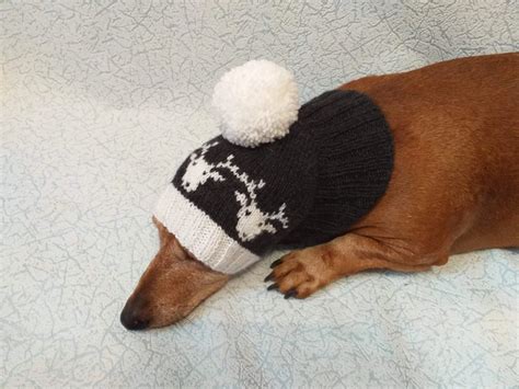 1 Christmas Dachshund Hat With Deer Dachshundknit Dachshund Sweater