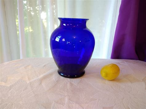 Classic Deep Cobalt Blue Glass Flower Vase
