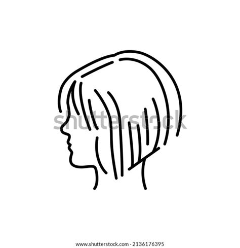 Womans Bob Haircut Color Line Icon Stock Vector Royalty Free Shutterstock