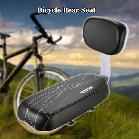 Anself Bicycle Back Seat Mtb Pu Leather Soft Cushion Rear Rack Seat With Back Rest