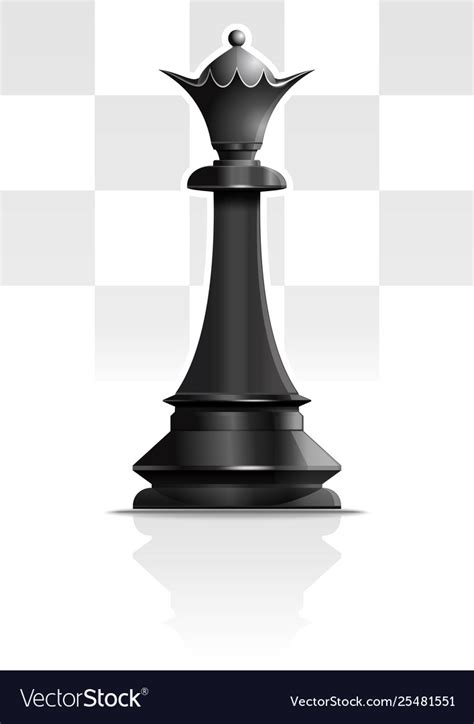 Black Queen Chess Concept Design Icon Royalty Free Vector