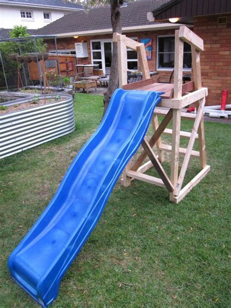 Plans For Building A Platform For A Diy Slide Pool Slide Diy Backyard