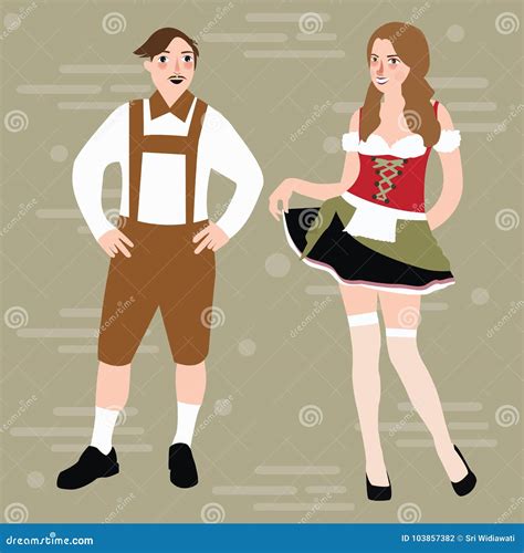 Traditional Folks Costumes By Country People Character Illustration