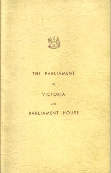 The Parliament Of Victoria And Parliament House Fine Stapled Booklet