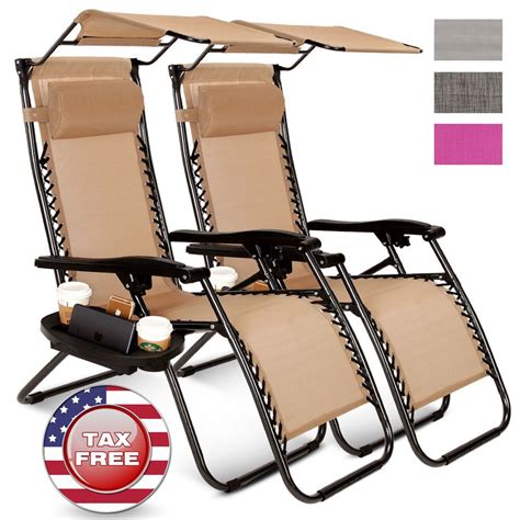 Keten zero gravity chair tray upgraded version cup holder for zero gravity chair large utility clip on chair tabletray for carrying iphone 7plus ipadwater zero gravity chair patio chairs set of 2 outdoor chairs folding chairs outdoor anti gravity chair lounge reclining camping deck chair with pillow and. 2 Pcs Zero Gravity Folding Lounge Beach Chairs W/Canopy ...