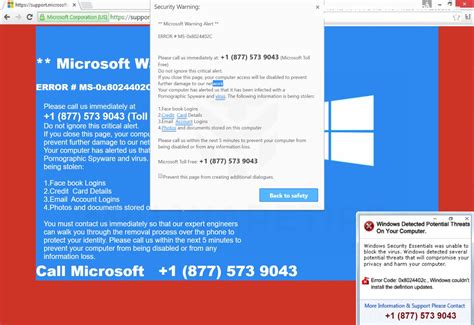 Remove Microsoft Tech Support Pop Up Scam Virus Removal Guide