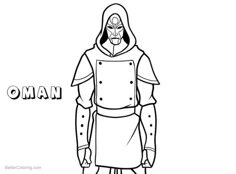 The Legend of Korra Coloring Pages Character Oman - Free Printable