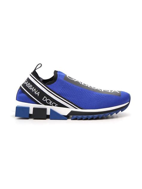 Dolce And Gabbana Mens Sorrento Bassa Maglina Tech Knit Sneakers In Blue