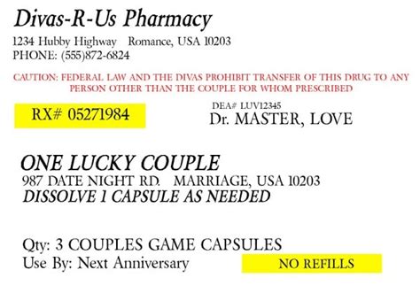 This in turn helps to reduce medication errors. Prescription for Fun - A Free Printable Romance Idea