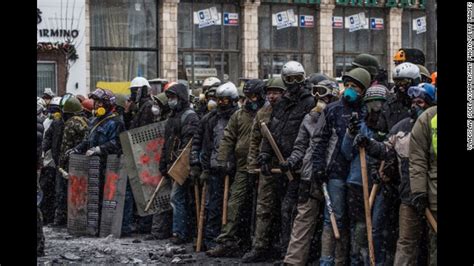 Ukrainian Protesters Are Seem During A Mass Action Of Opposition On