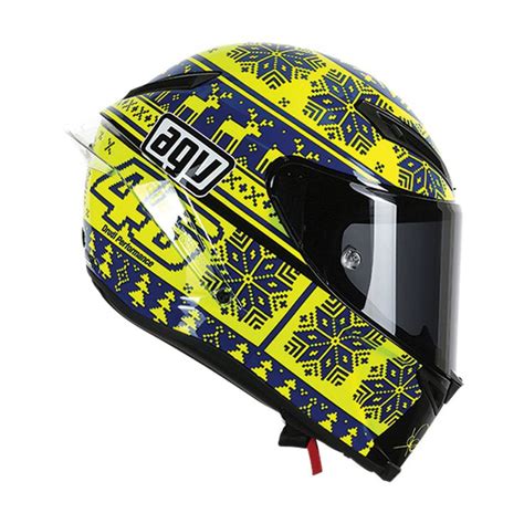 The Helmet Is Yellow And Blue With Snowflakes On It As Well As Black