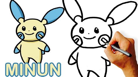 Very Easy How To Draw Minun From Pokemon Easy Youtube