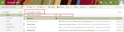 Select always move to other if you want all future messages from the sender to be delivered to the other tab. Using the Focused Inbox in Outlook Apps