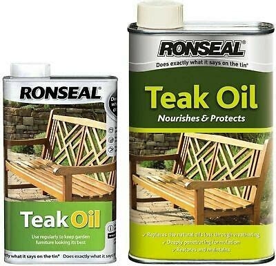 We highly recommend using golden care teak shield. Ronseal Teak Oil for Hardwood Care Garden Furniture Nourish Protector 500ml / 1L | eBay