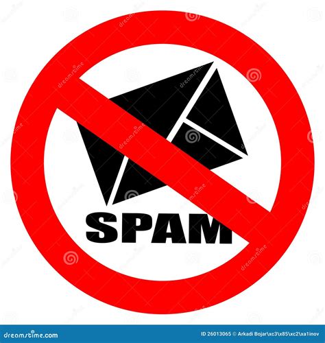 No Spam Sign Prohibition Sign Stop Spam Icon Banning Spam Vector Eps 10 Isolated On White