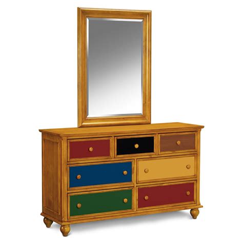 Maybe you would like to learn more about one of these? Colorworks Dresser and Mirror - Honey Pine | Value City ...