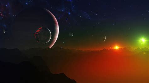 1366x768 Colorful Scifi Space Digital Planets 4k 1366x768