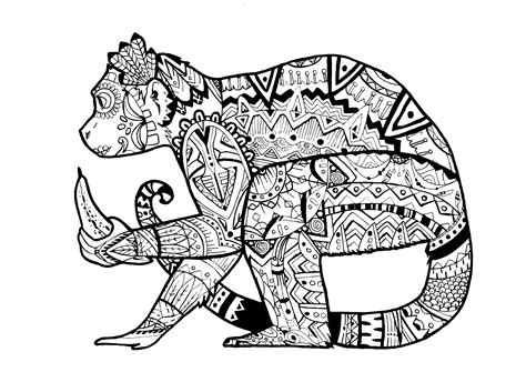 Monkey By Pauline Animals Coloring Pages For Adults