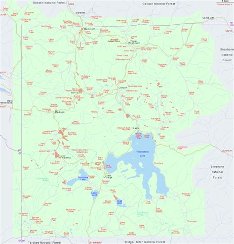 Map And Descriptions Of Hikes And Trails In Yellowstone National Park