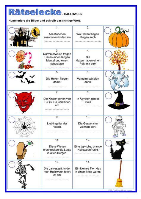 Rätselecke - Halloween in 2019 | Halloween arbeitsblätter, Halloween puzzles und Halloween rätsel