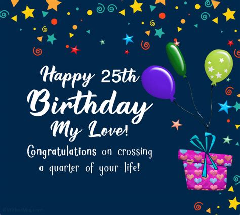 25th Birthday Wishes And Messages Wishesmsg