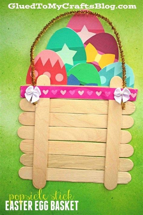 Popsicle Stick Easter Egg Basket Spring Crafts For Kids Popsicle