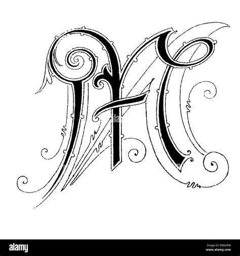 Letter M Font Art Nouveau Stock Photo Royalty Free Image 81280077