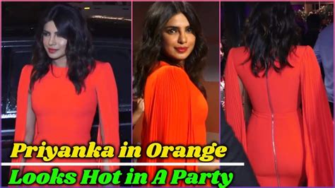 Priyanka Chopra In Orange Dress In Private Party Youtube