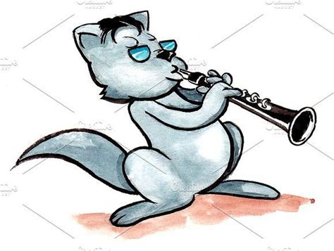 Clarinet Cat Clarinet Cats Cats Illustration