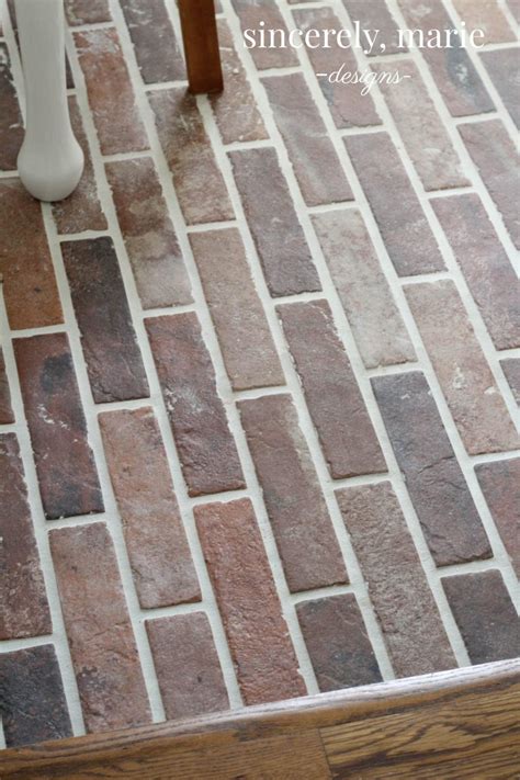Diy Faux Brick Flooring Sincerely Marie Designs Brick Tile Floor
