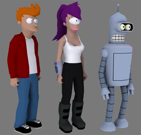 Fry Leela And Bender Models Fixed By Futuramafreak1