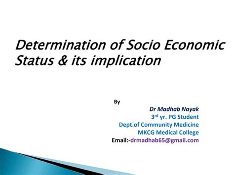 Socioeconomic Status Determination Ppt