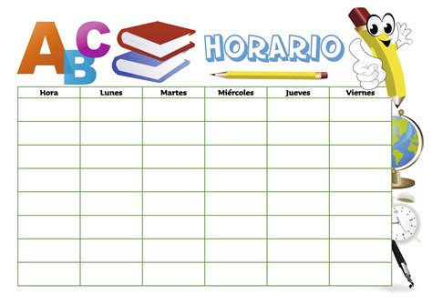 Horario Escolar Imprimible Printable Schedule Horario Vrogue Co