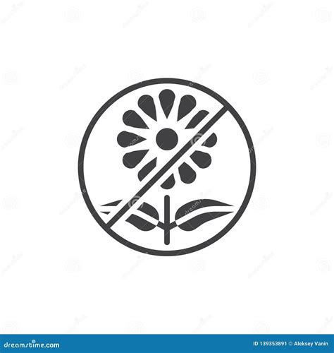 No Flower Prohibition Sign Vector Icon Stock Vector Illustration Of