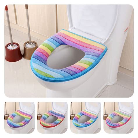 Lovely Pads Cloth Lid Top Seat Soft Closestool Toilet Warmer Bathroom Cover