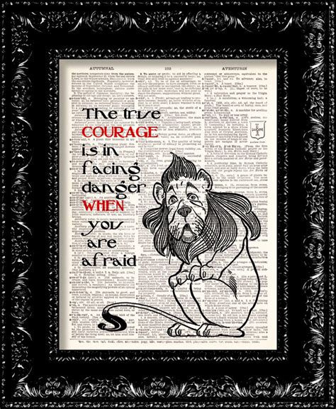 Wizard Of Oz Cowardly Lion Courage Quote Dictionary Print Etsy