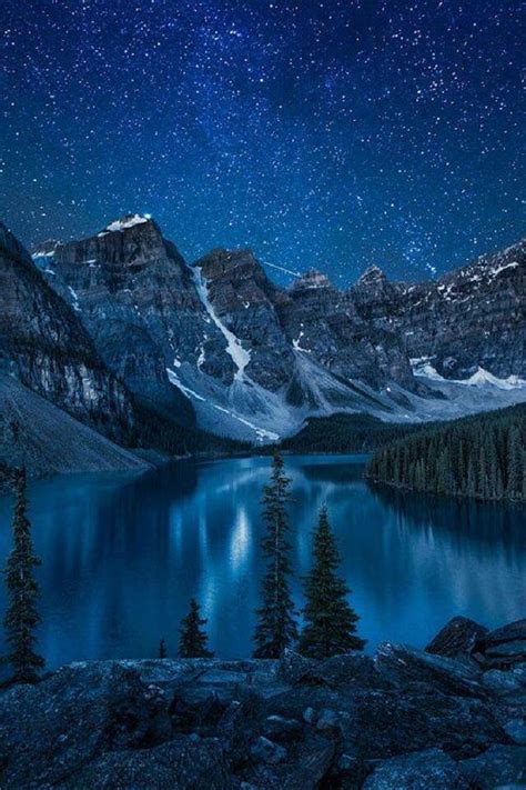 Moraine Lake At Night Beautiful Nature Nature Photography Nature