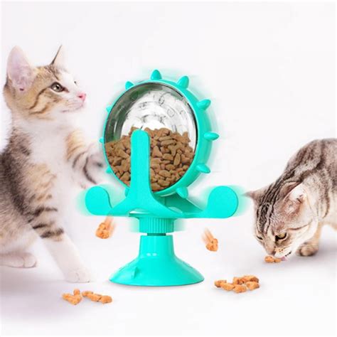 Cat Food Puzzle Windmill Cat Toy Turntable Food Dispenser