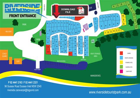 Riverside Caravan Park Park Map