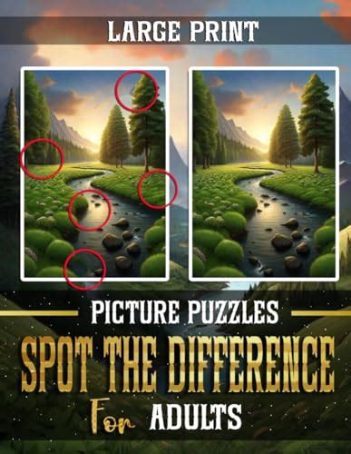 Picture Puzzles Spot The Difference For Adults Large Print 50 Pages