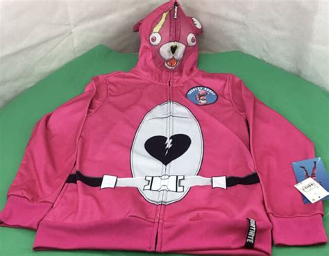 Fortnite Cuddle Team Leader Zip Up Costume Hoodie Sweatshirt Pink Youth